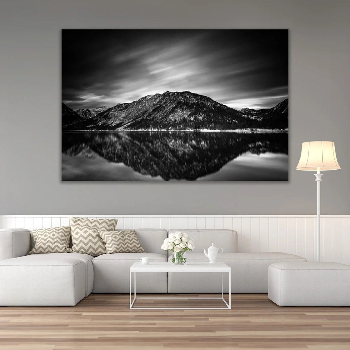Horizon Mountain Reflected Natural Landscape photographic art print by Cobra Art, alternate view 2