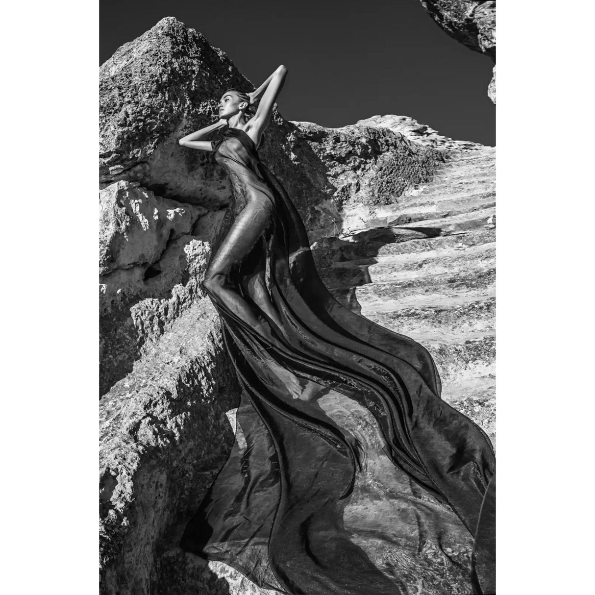 Rocky Lady Woman In Flowing Gown photographic art print by Cobra Art