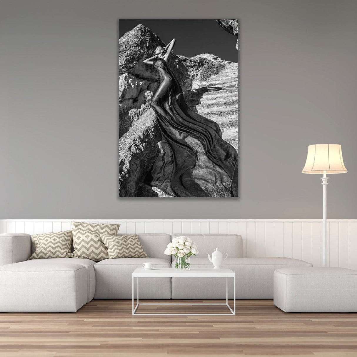 Rocky Lady Woman In Flowing Gown photographic art print by Cobra Art, alternate view 2