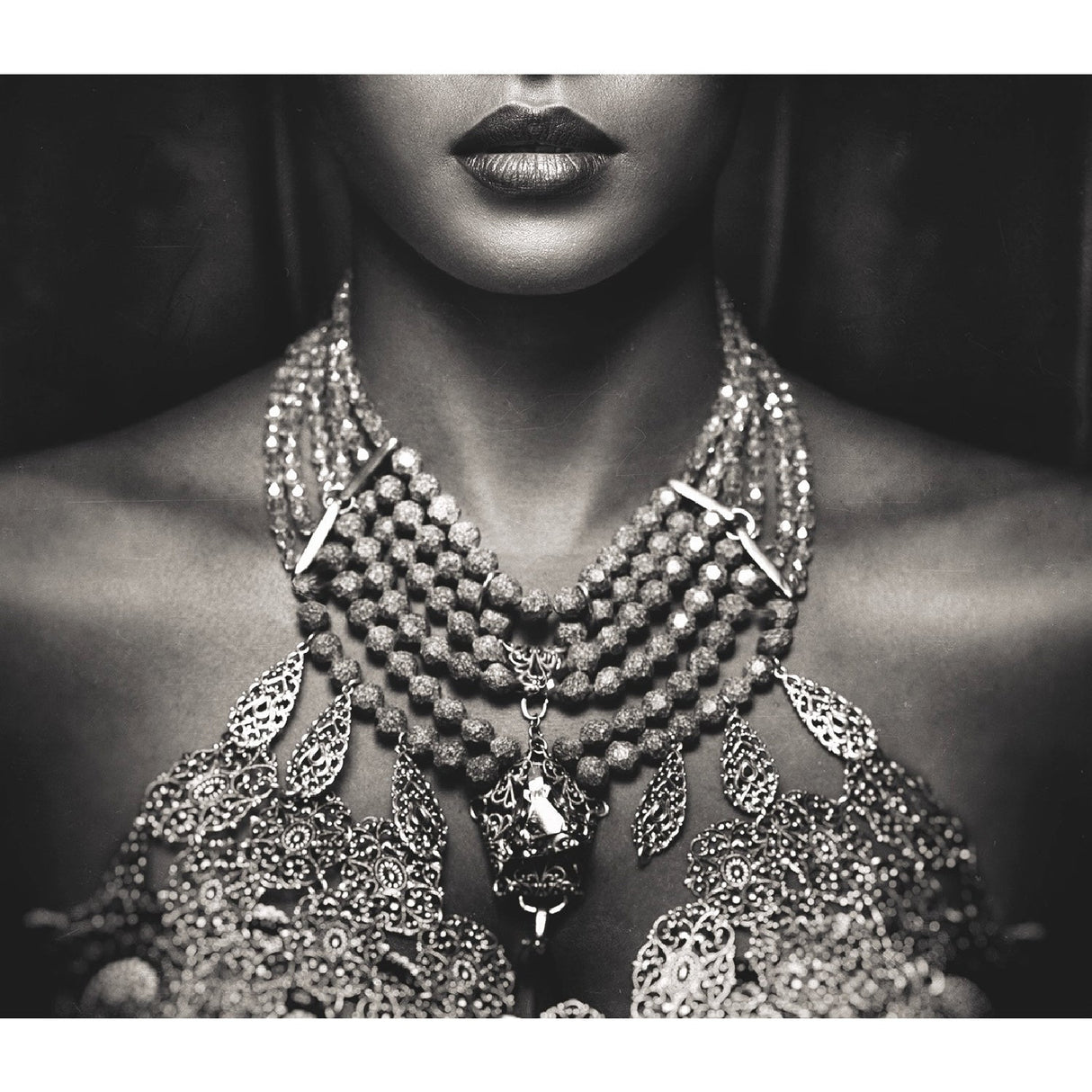 Desire Monochrome Woman Neckline photographic art print by Cobra Art