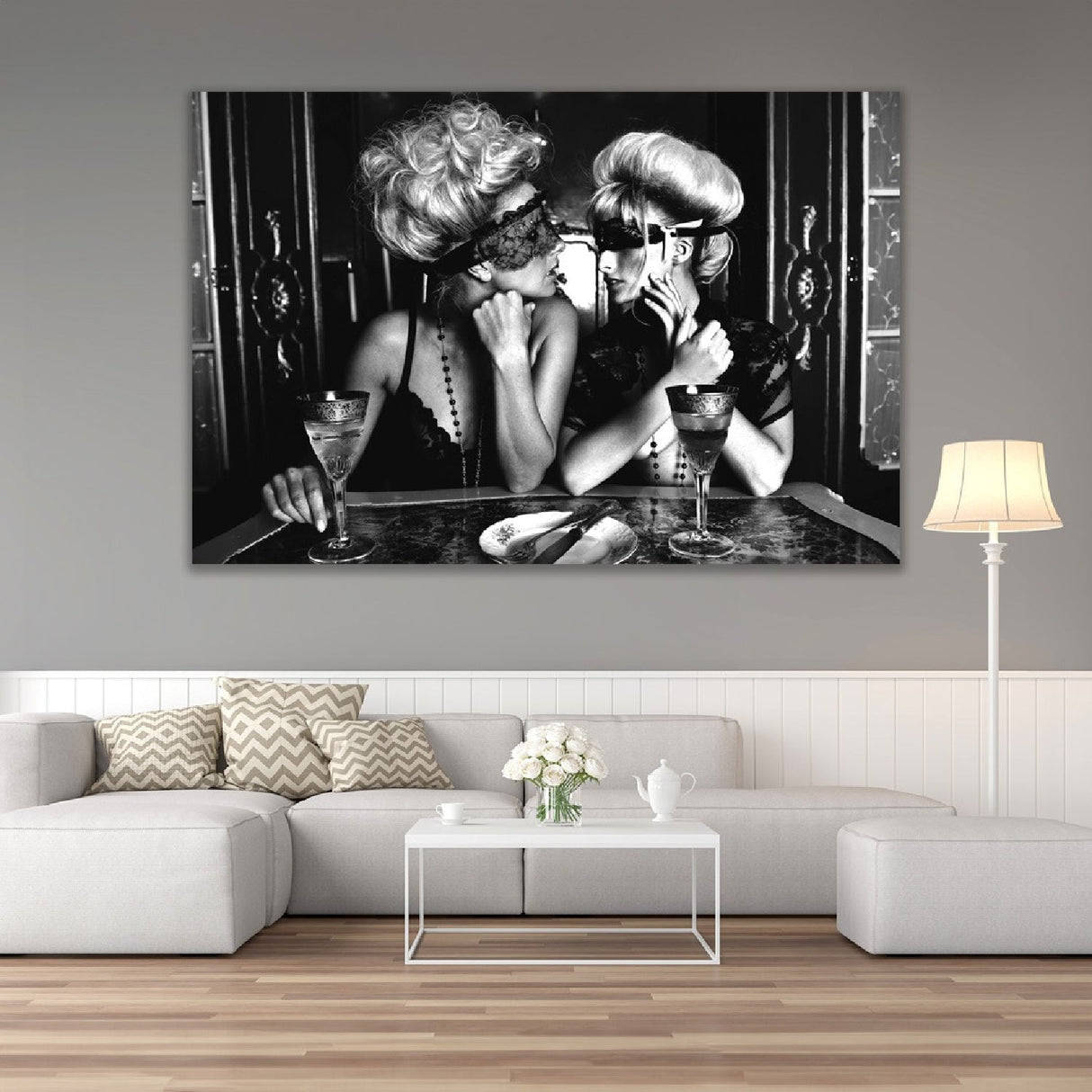 Kissing Ladies Black & White Women photographic art print by Cobra Art, alternate view 2