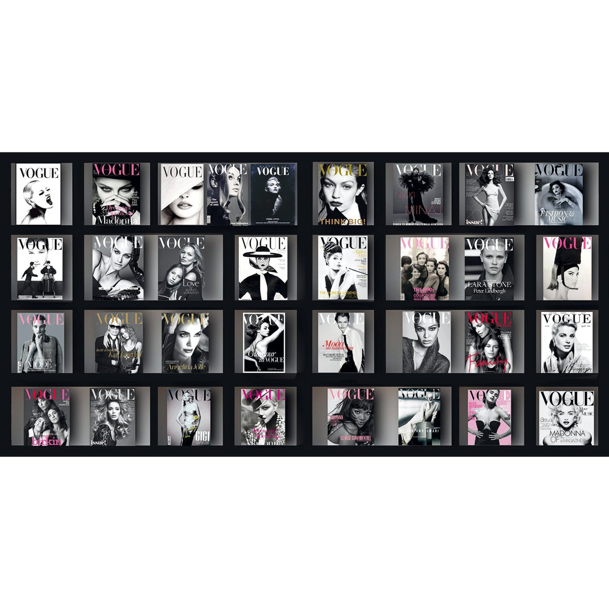 Vogue Black & White Books Artwork art print by Cobra Art