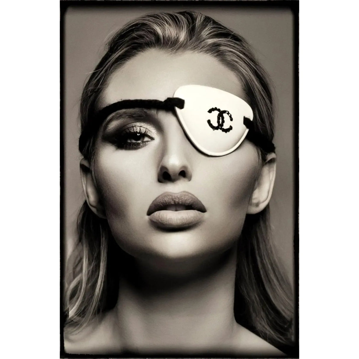 Fashion Statement Chanel Eye Patched Woman photographic art print by Cobra Art