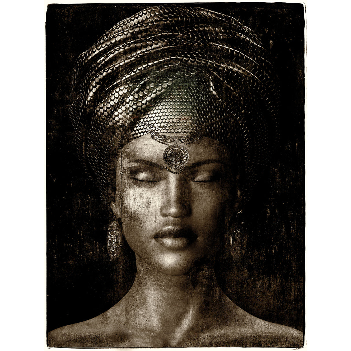 Modern European furniture - Woman With Headdress Artwork - www.oroa.com | Oroa.com