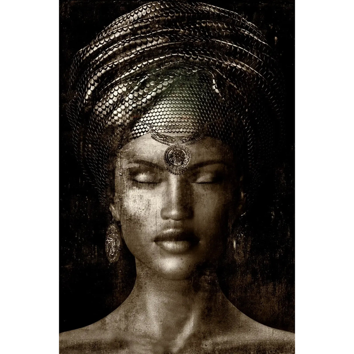 Modern European furniture - Woman With Headdress Artwork - www.oroa.com | Oroa.com