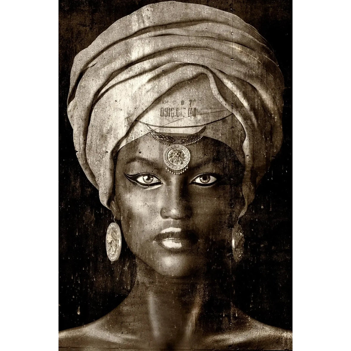 Glamour Girl Turban Sepia photographic art print by Cobra Art