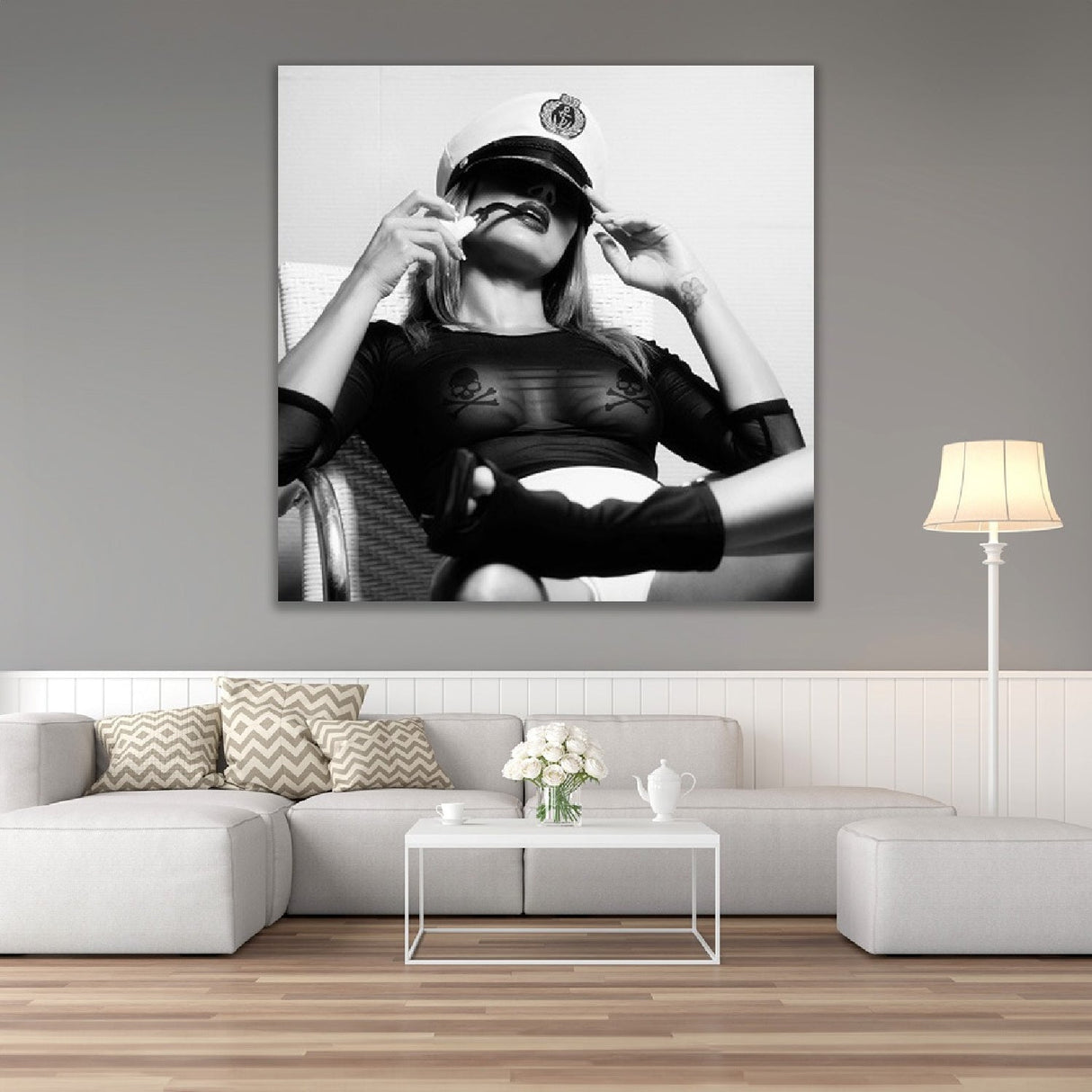 The Captain Black & White Sensual Woman photographic art print by Cobra Art, alternate view 2