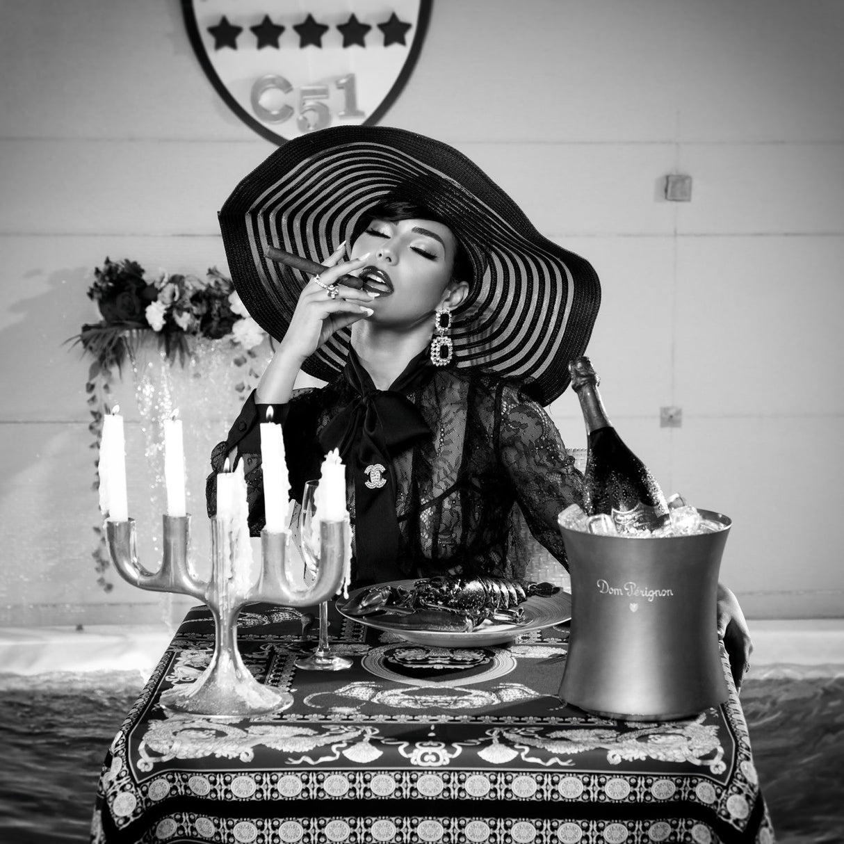 Poolbrunch Monochromatic Elegant Woman photographic art print by Cobra Art