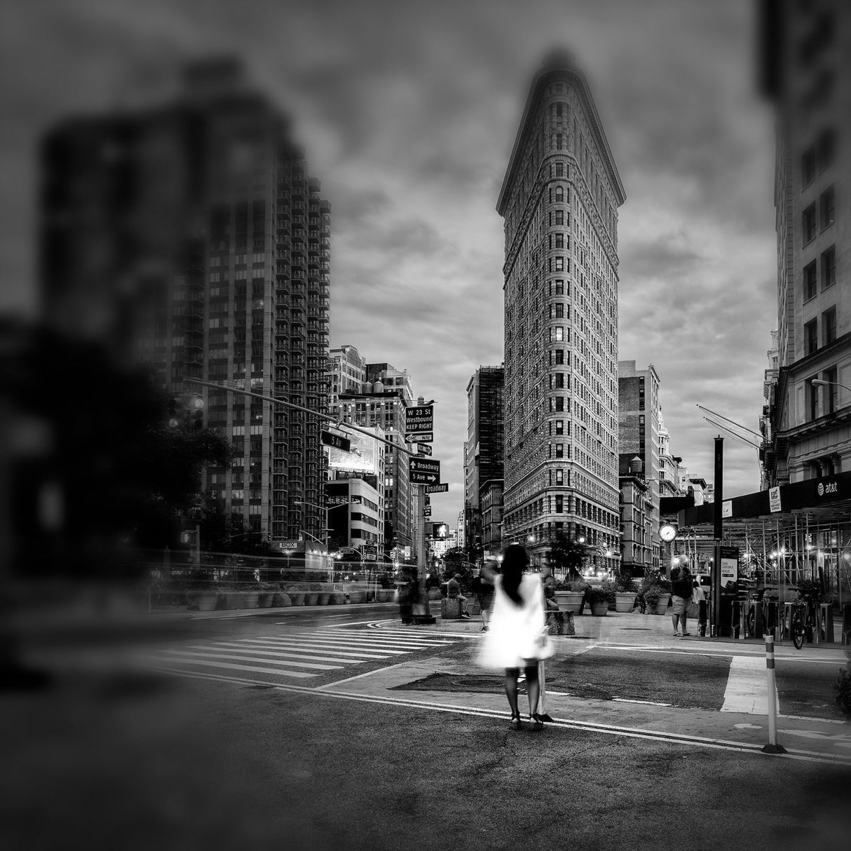 Flatiron Nightshot Black & White Iconic Building photographic art print by Cobra Art