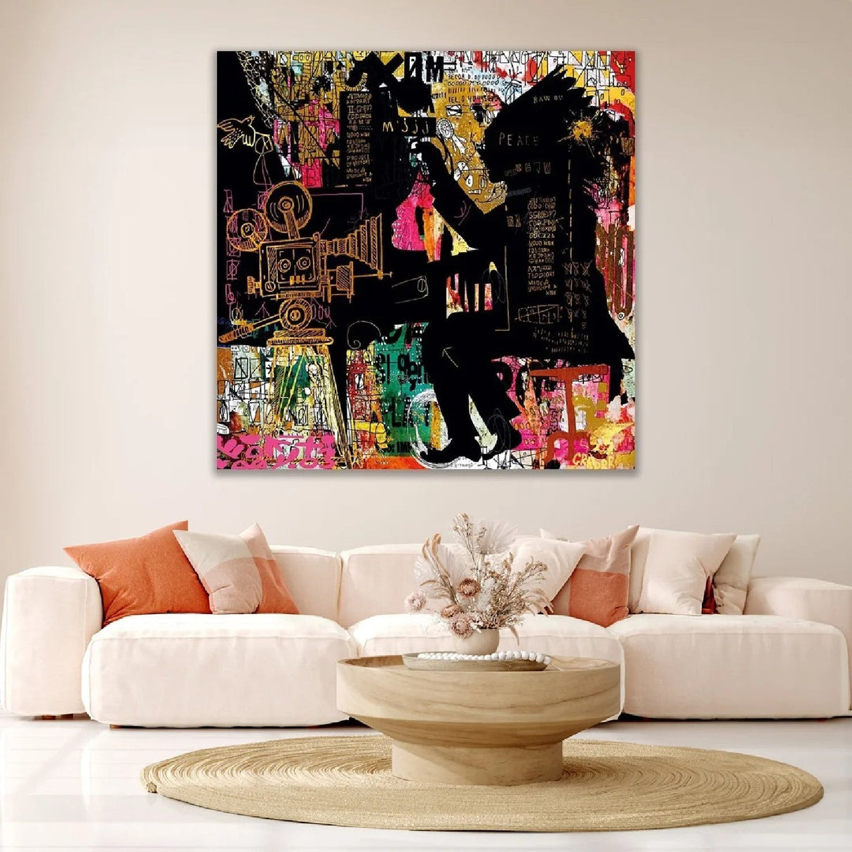 The Pianist Colorful Graffiti Style Art Print by Cobra Art, alternate view 2