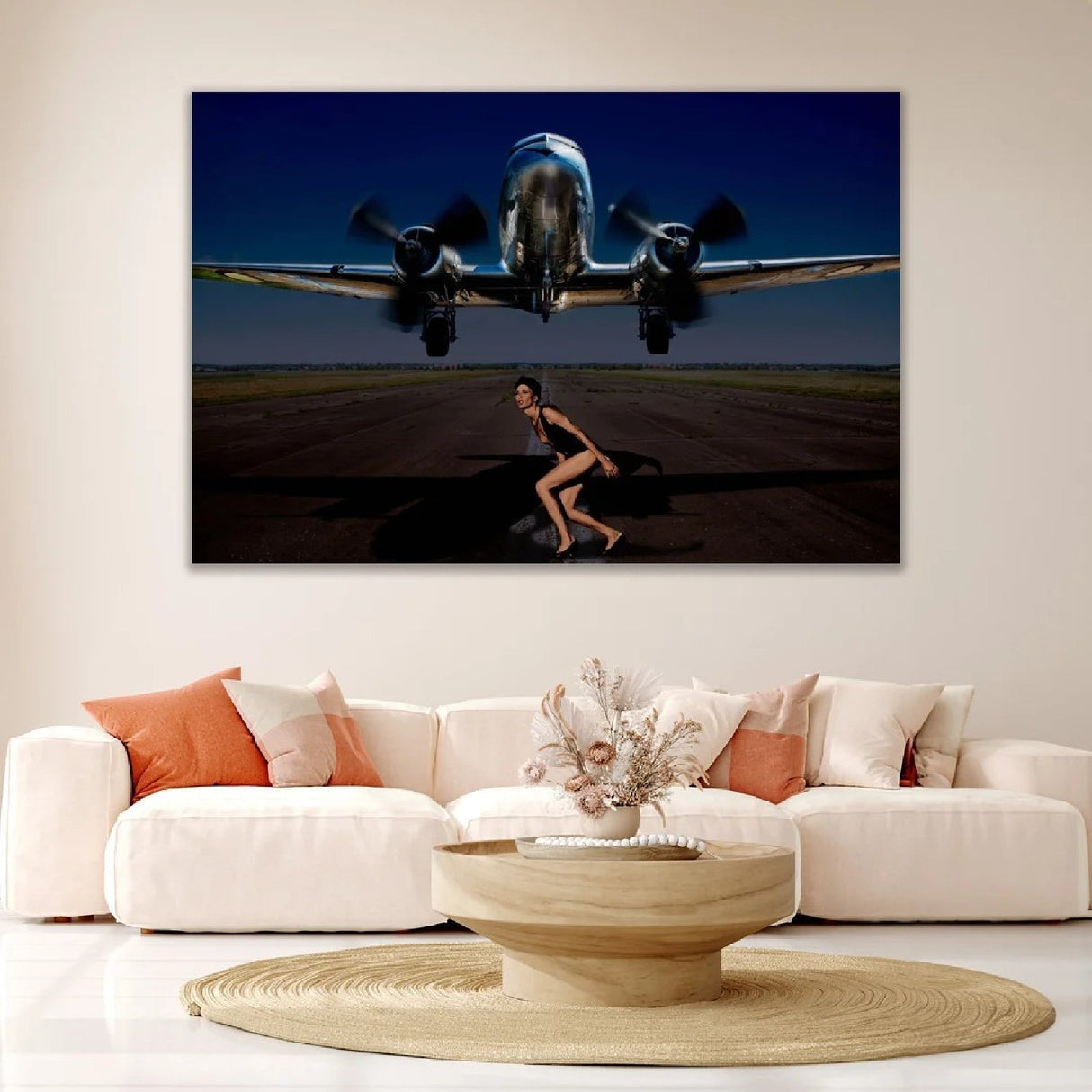 The Last Flight Airplane Over a Girl photographic art print by Cobra Art, alternate view 2