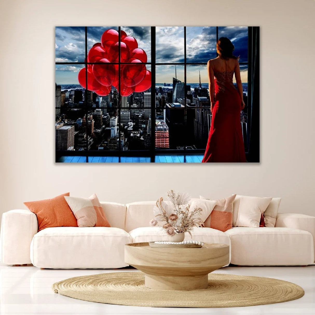 Amazing View From My Window Red Gowned Girl photographic art print by Cobra Art, alternate view 2