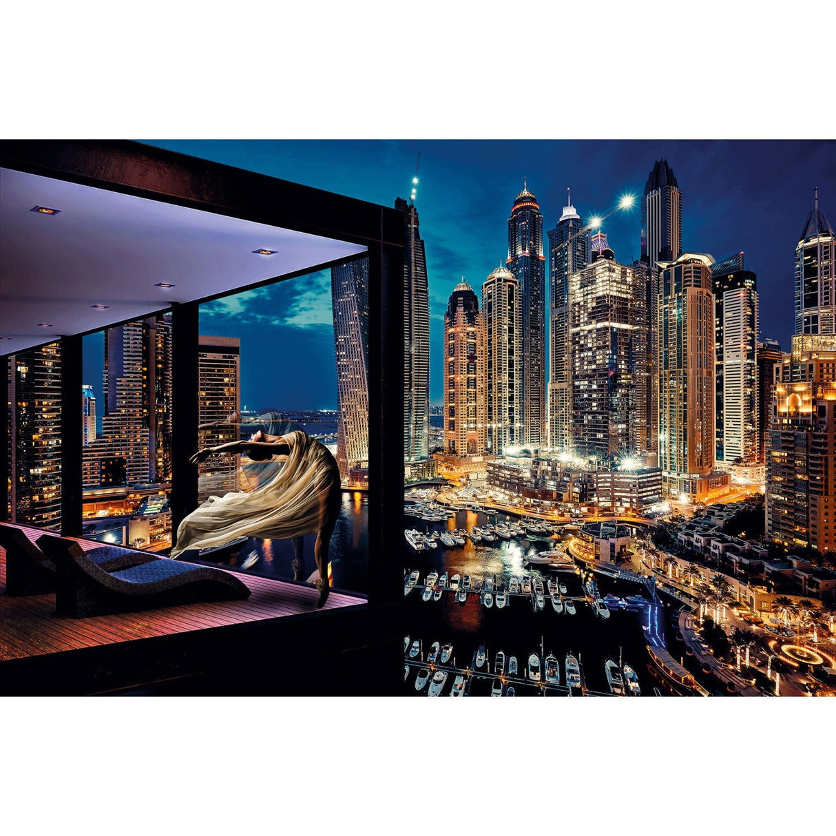 View At The Harbour City Lights photographic art print by Cobra Art