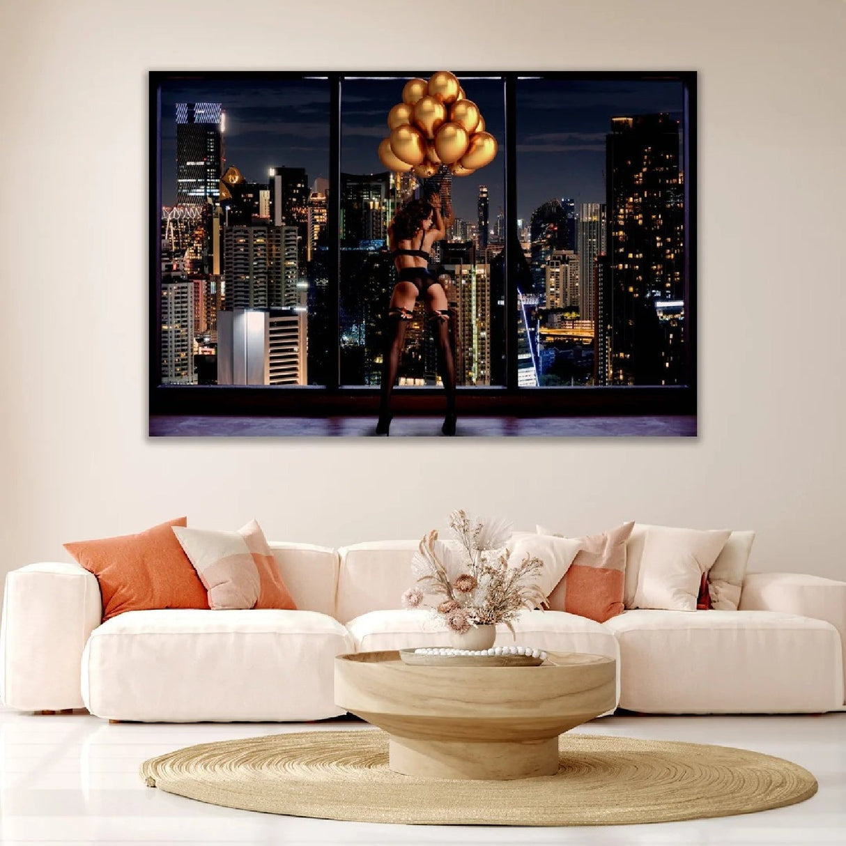 Gold Is In The Air Woman Holds Balloon photographic art print by Cobra Art, alternate view 2