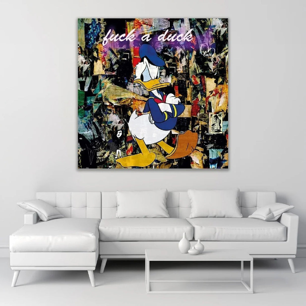 Fuck A Duck Donald Duck Art Print by Cobra Art, alternate view 2