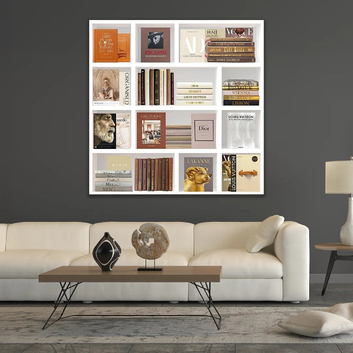 Fashion Moments Neutral-Toned Books Collage photographic art print by Cobra Art, alternate view 2