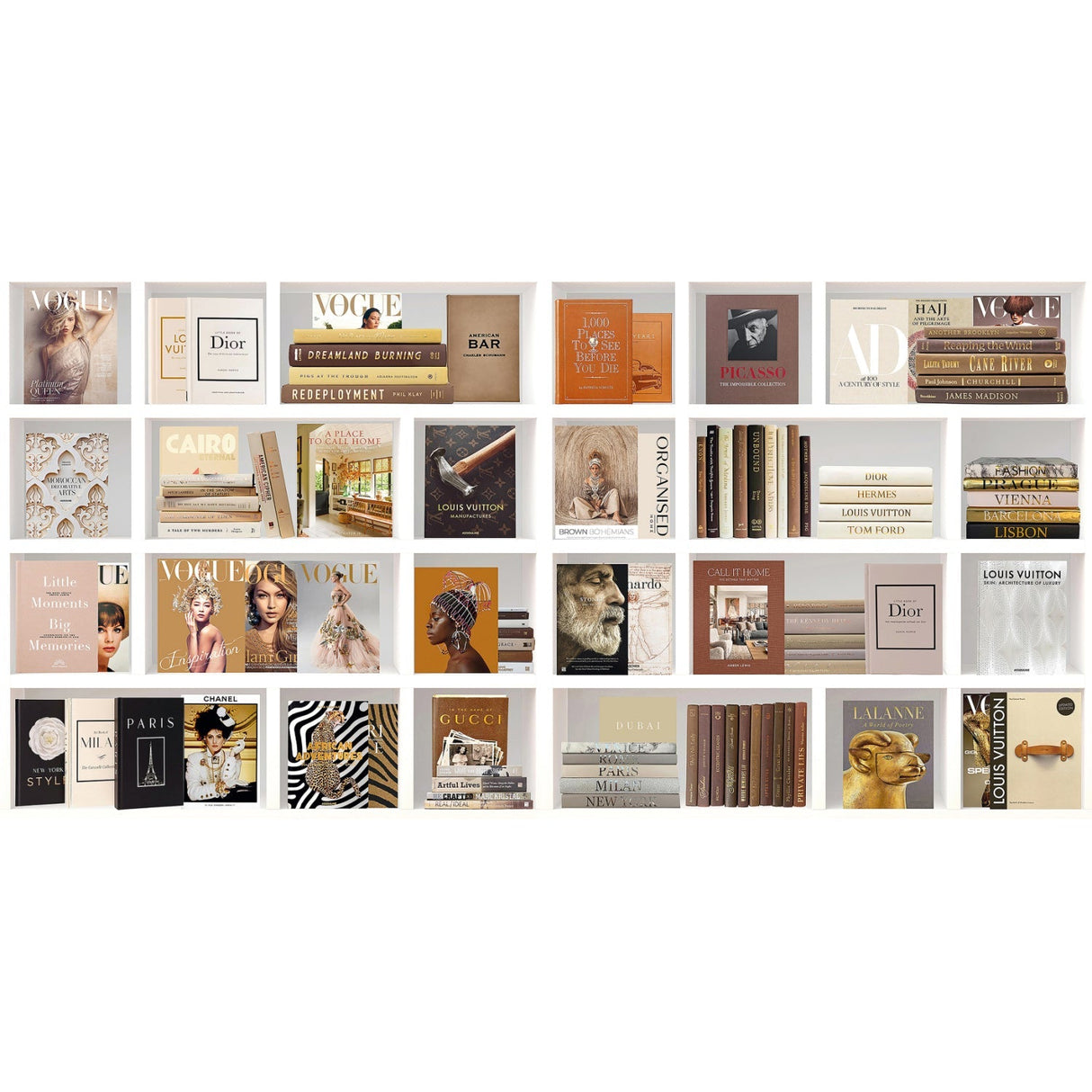 Fashion Beauty Earth-Toned Books Artwork art print by Cobra Art