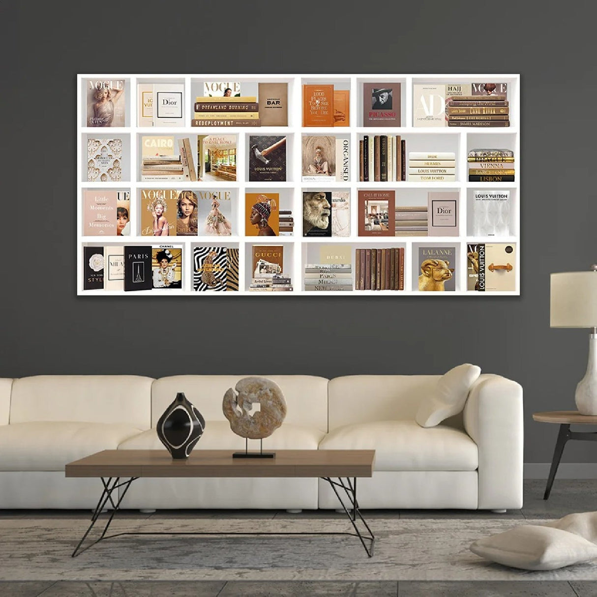 Fashion Beauty Earth-Toned Books Artwork art print by Cobra Art, alternate view 2