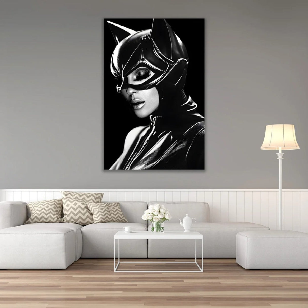 Black & White Catwoman Photographic Art – Some Like It – angled view