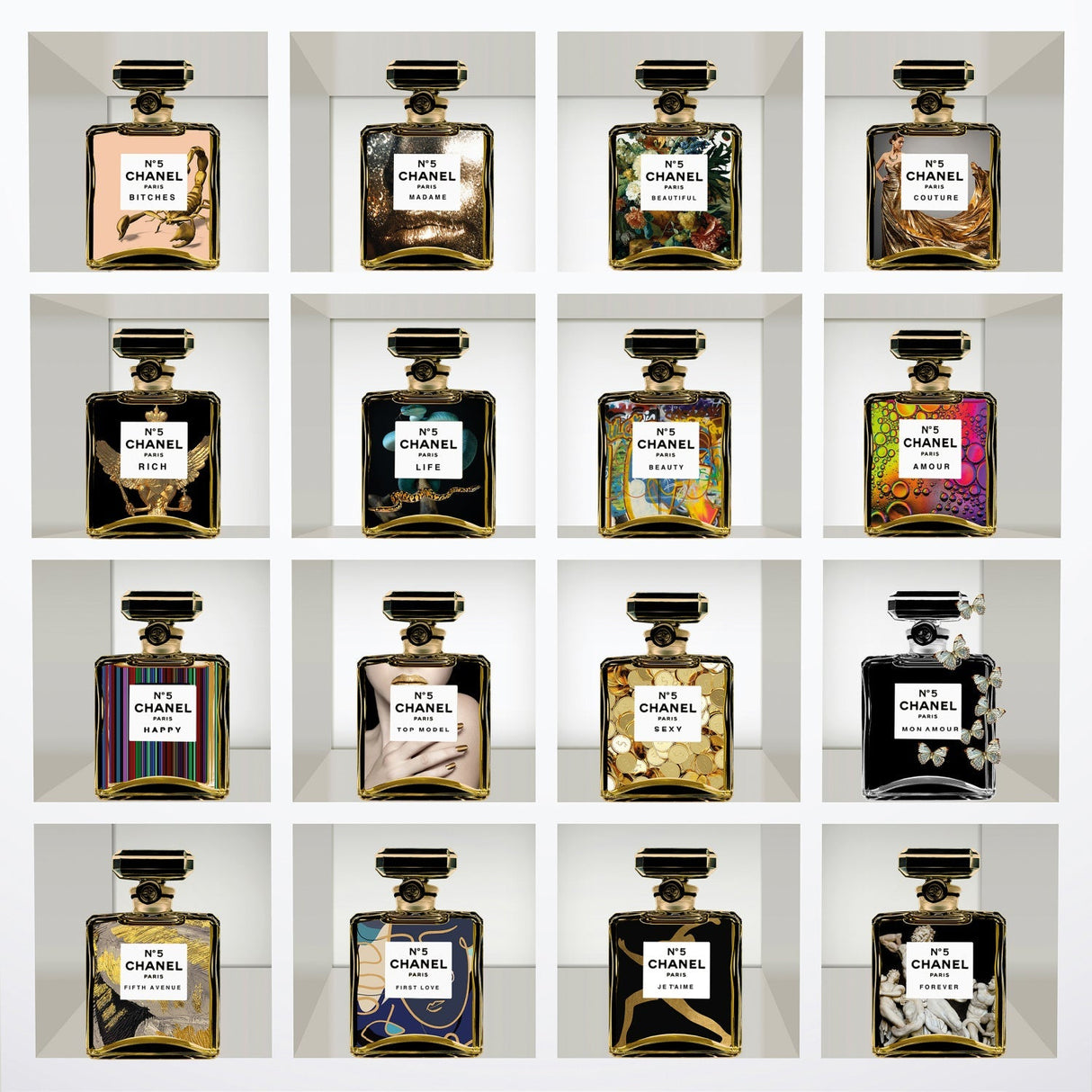Scent of Life II Luxury Perfume Collage photographic art print by Cobra Art