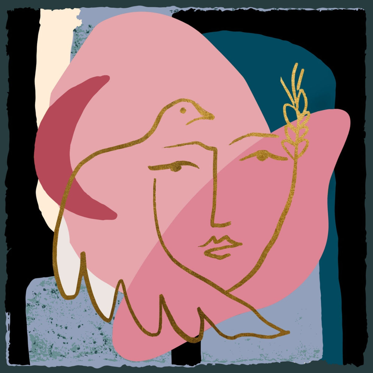 Day's of Peace Dove & Face Art Print by Cobra Art