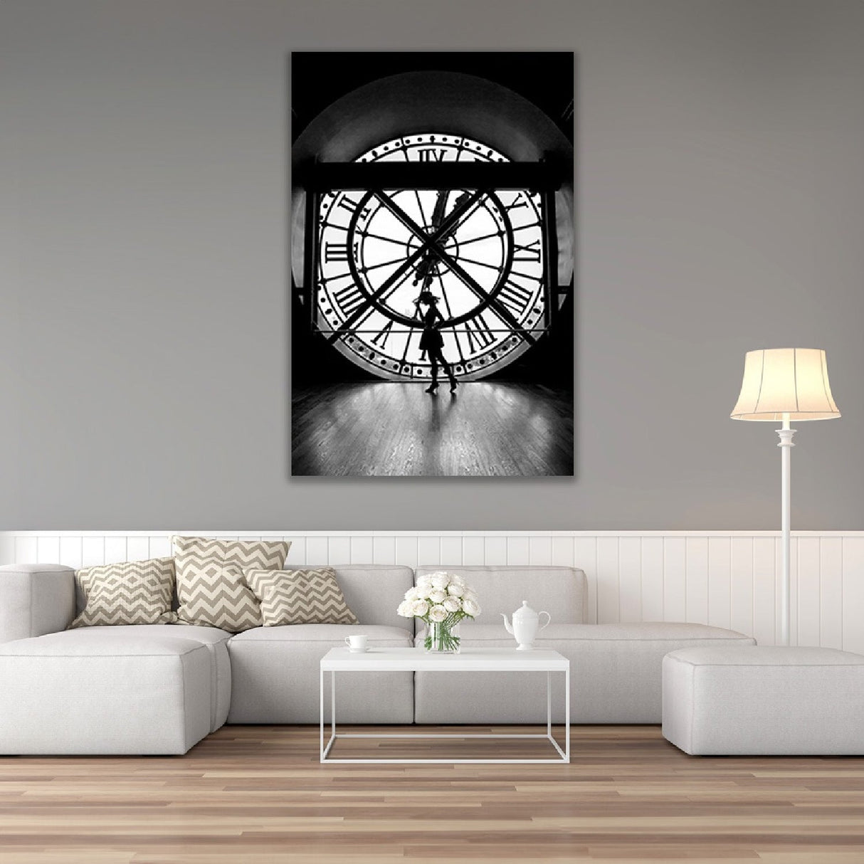 Josefine Lywinge Grand Clock Black & White Clock photographic art print by Cobra Art, alternate view 2