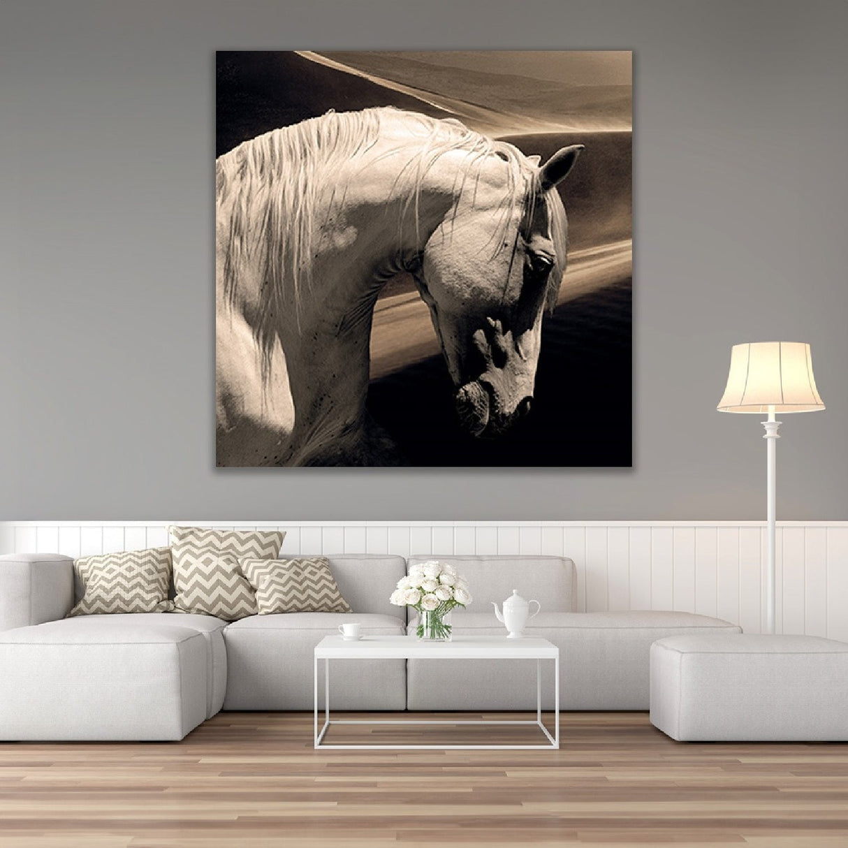 Arabian Horse Black And White Photographic Artwork art print by Cobra Art, alternate view 2
