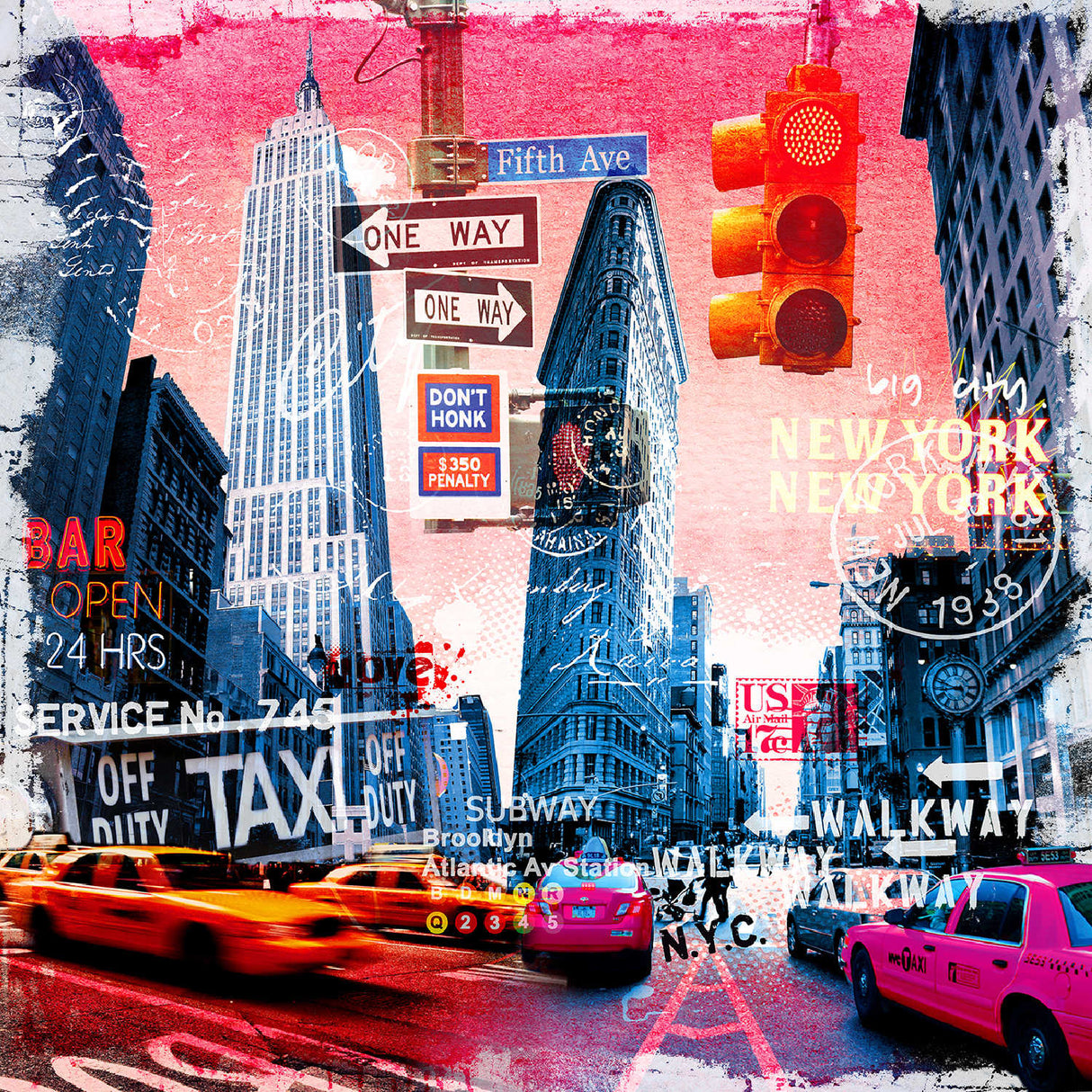 New Yor Dawn Colorful City photographic art print by Cobra Art
