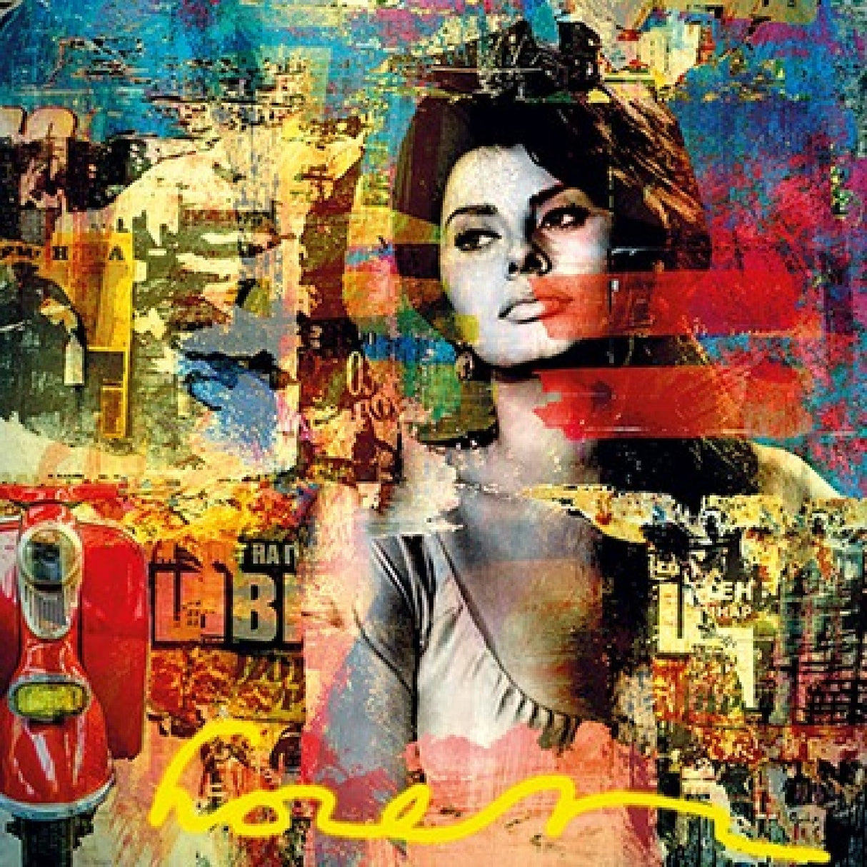 Sophia Loren Movie Star Multicolored photographic art print by Cobra Art