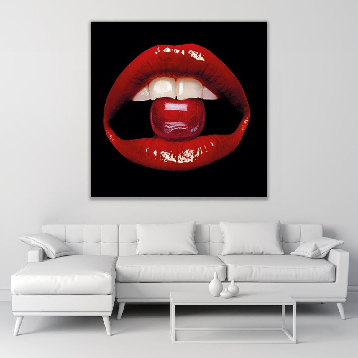 Cherry Lips Glossy Red Kisser photographic art print by Cobra Art, alternate view 2