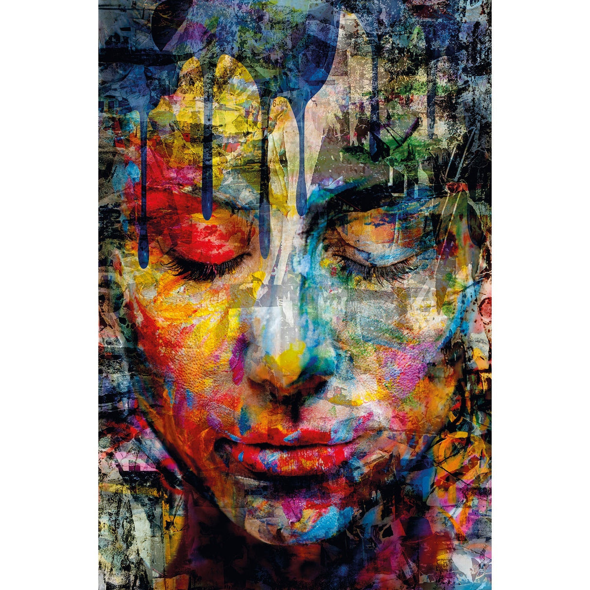Meditation Multi-Colored Face Plexiglass Artwork art print by Cobra Art