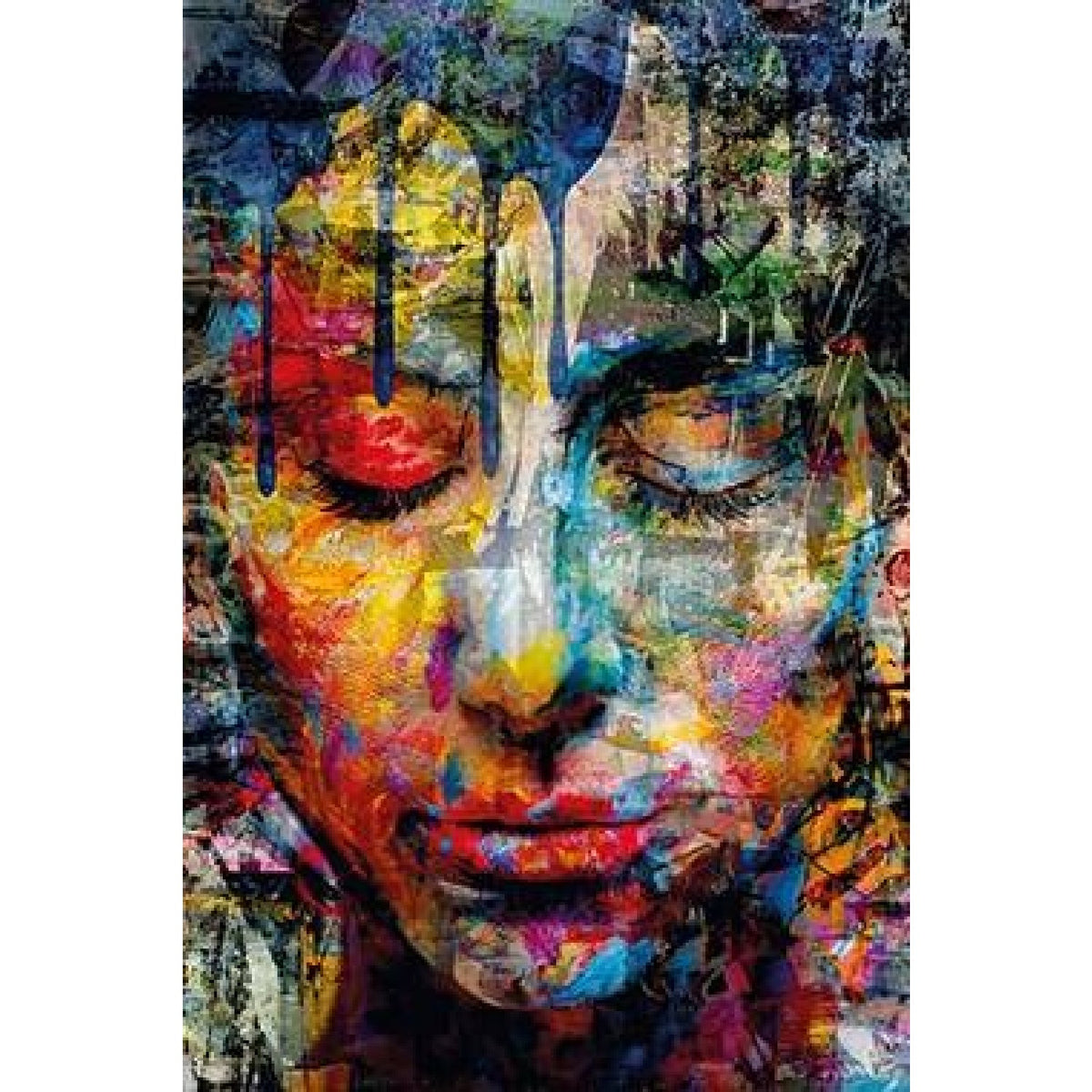 Modern European furniture - Multicolored Woman Face Photographic Art - www.oroa.com