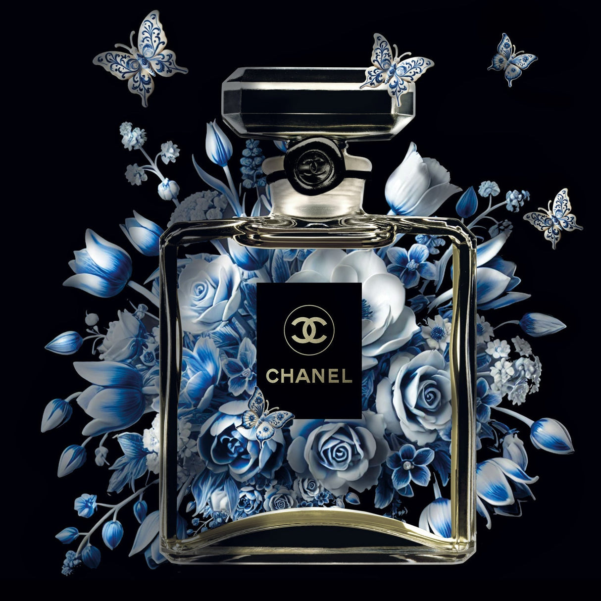 Blue Harmony Flowery Perfume photographic art print by Cobra Art