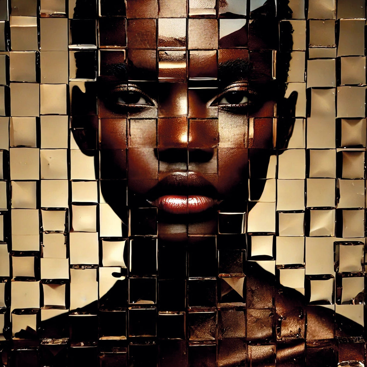 Fragments of Identity Mosaic Woman Portrait photographic art print by Cobra Art