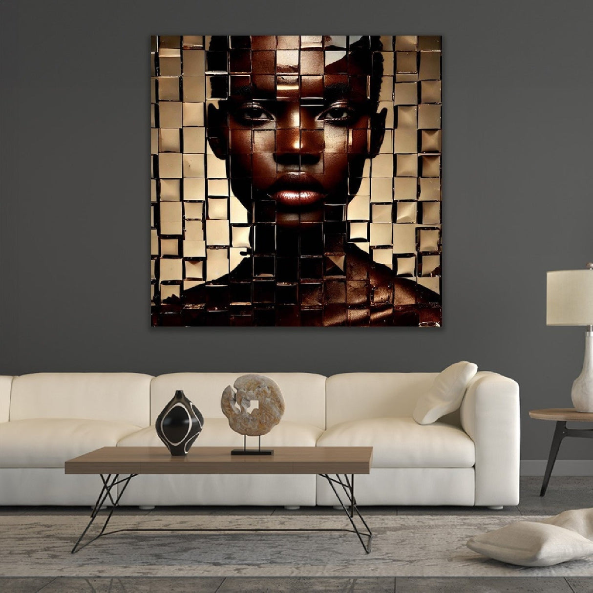 Fragments of Identity Mosaic Woman Portrait photographic art print by Cobra Art, alternate view 2