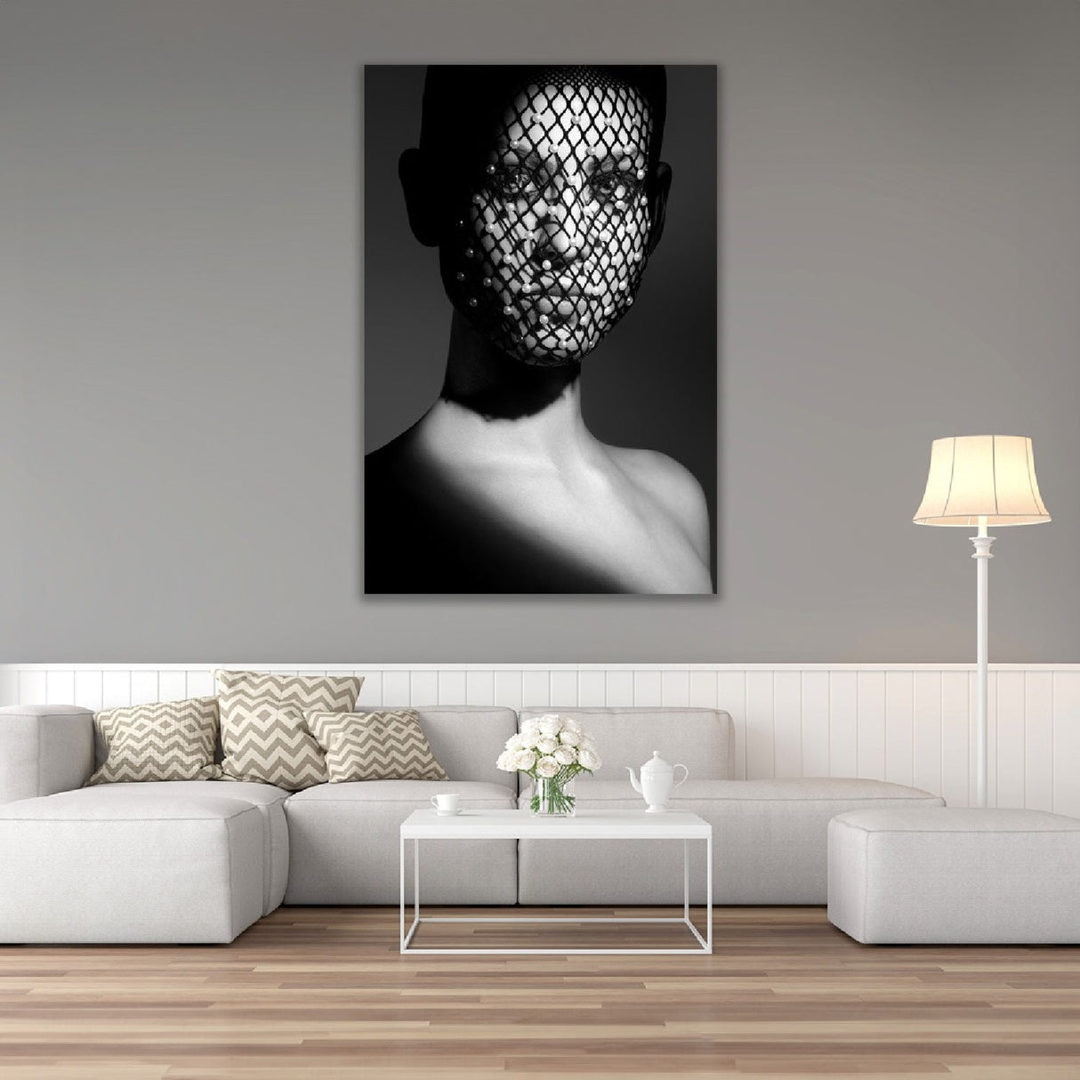 Modern European furniture - Mesh-Veiled Face Photographic Art - www.oroa.com