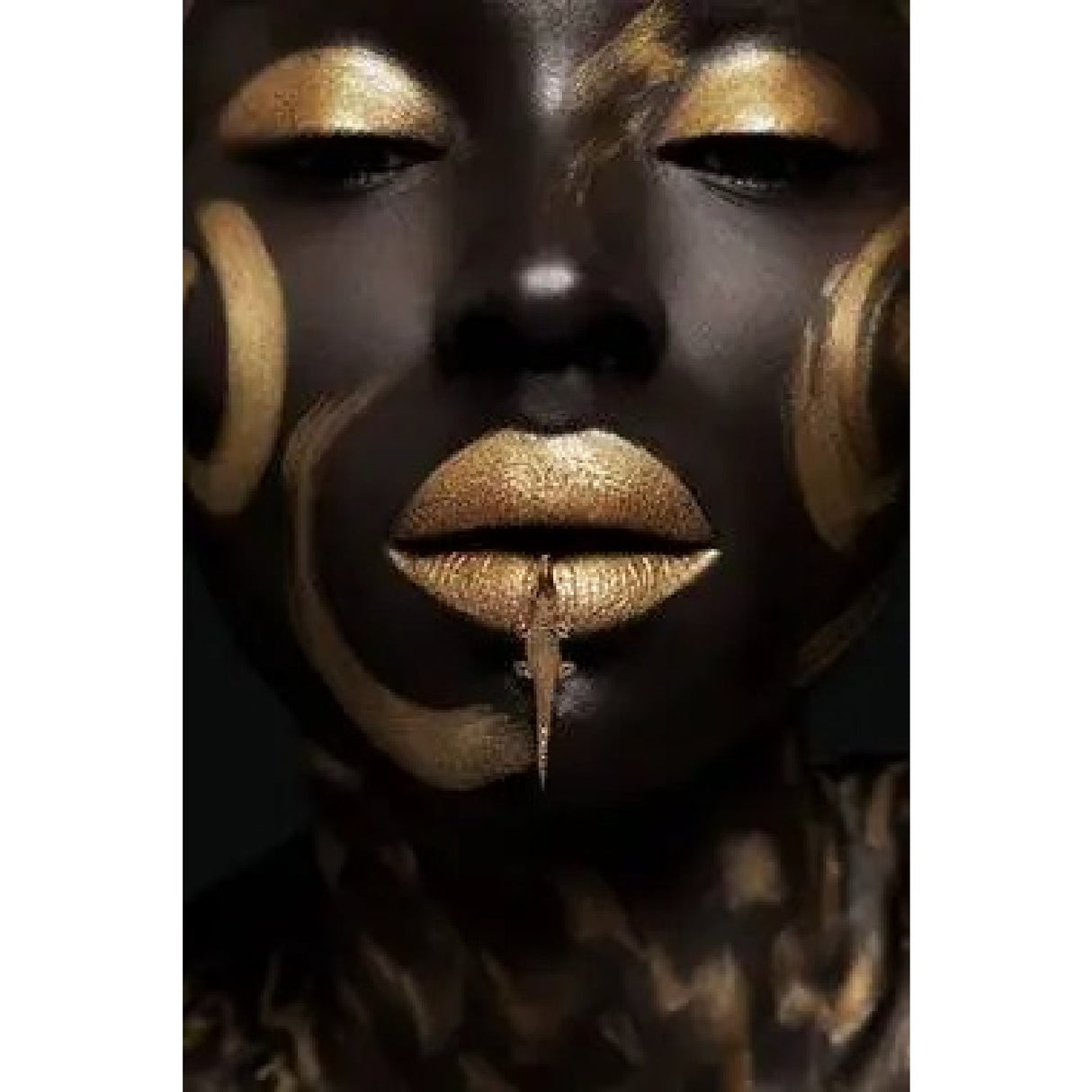 Modern European furniture - Gold Painted Face Photographic Art - www.oroa.com
