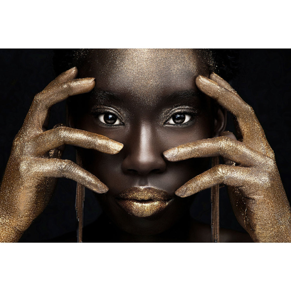 The Gilded Touch Glittery Woman Portrait photographic art print by Cobra Art