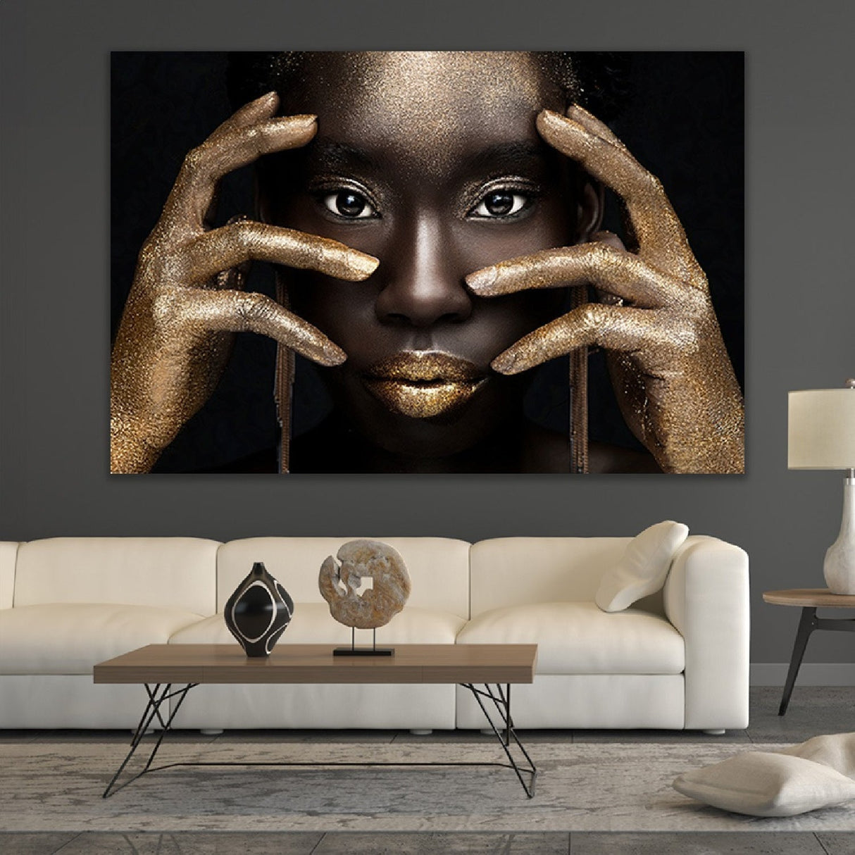 The Gilded Touch Glittery Woman Portrait photographic art print by Cobra Art, alternate view 2
