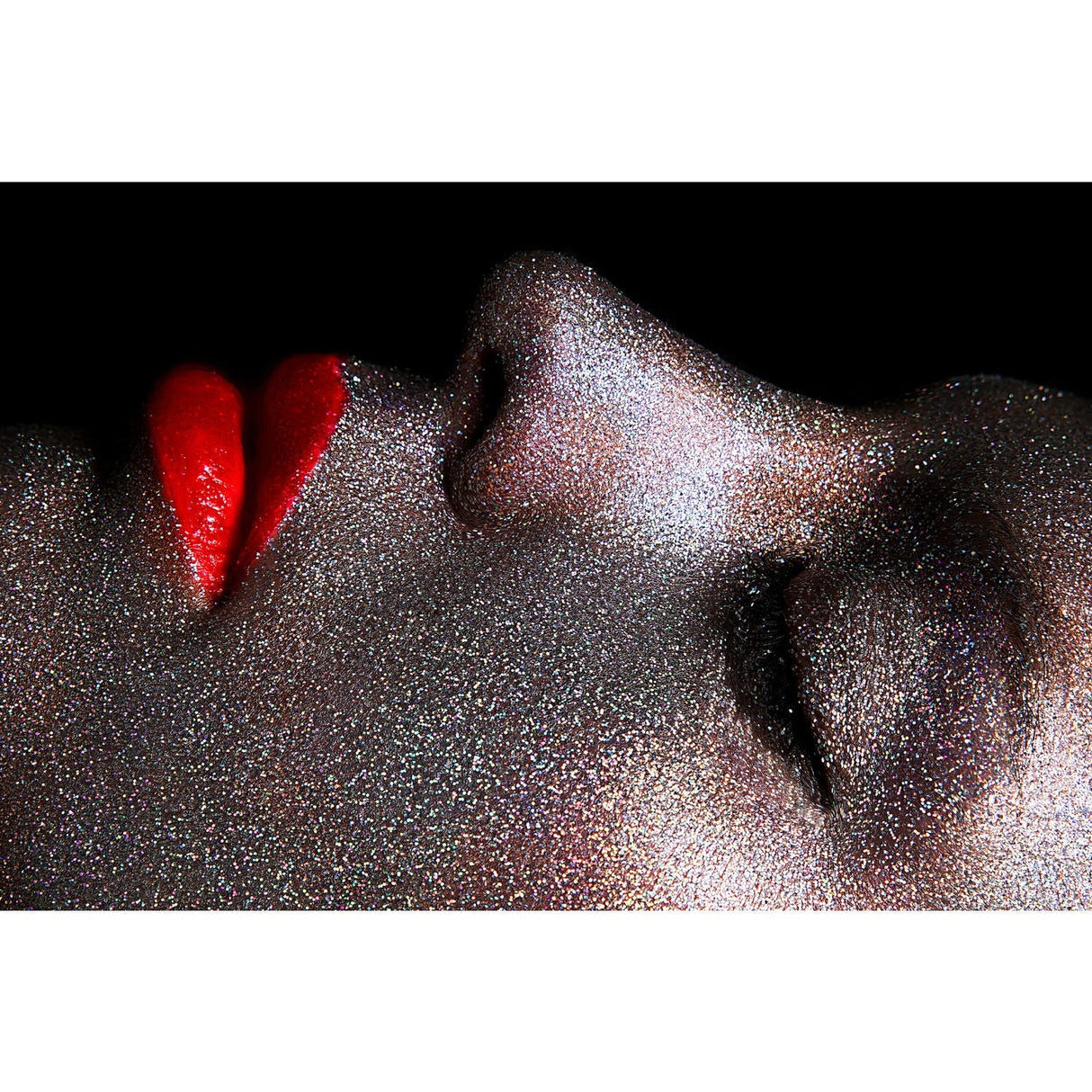 Glittering Desire Red Lips Woman photographic art print by Cobra Art