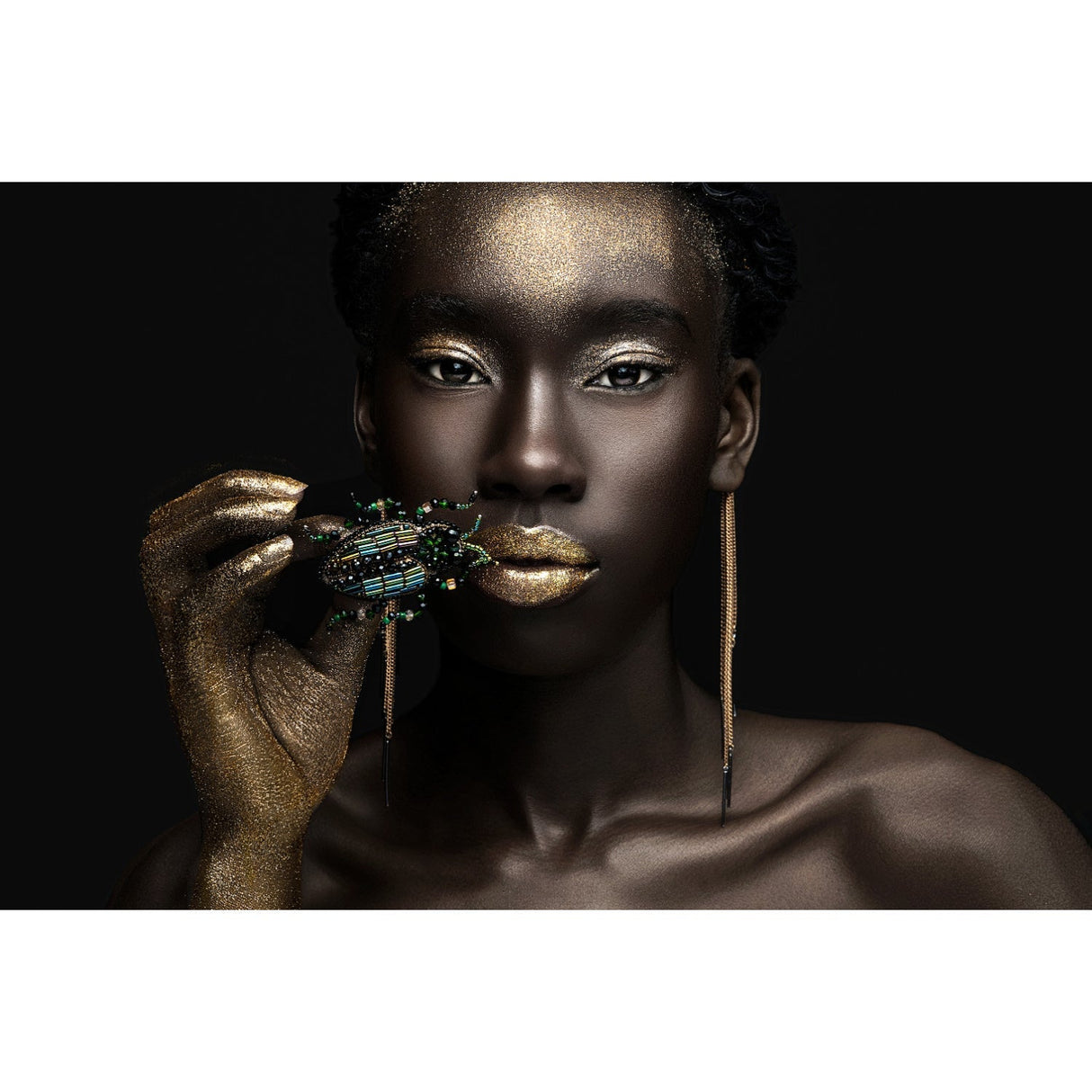 Golden Creature Black Woman photographic art print by Cobra Art