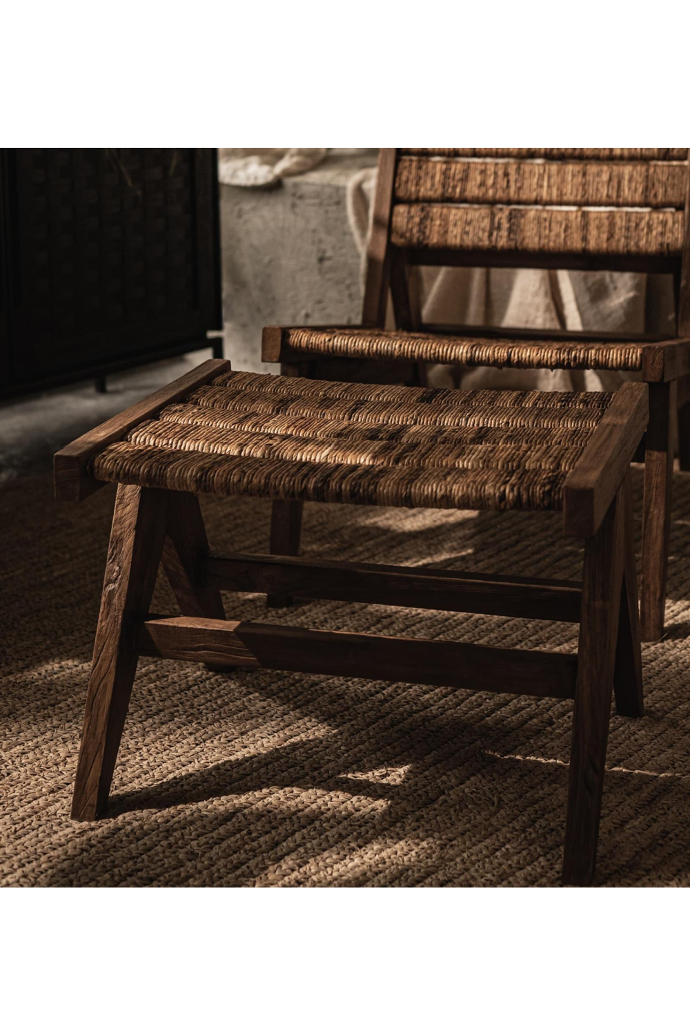 Abaca Weave Foot Stool | dBodhi Caterpillar Brawny | OROA.com