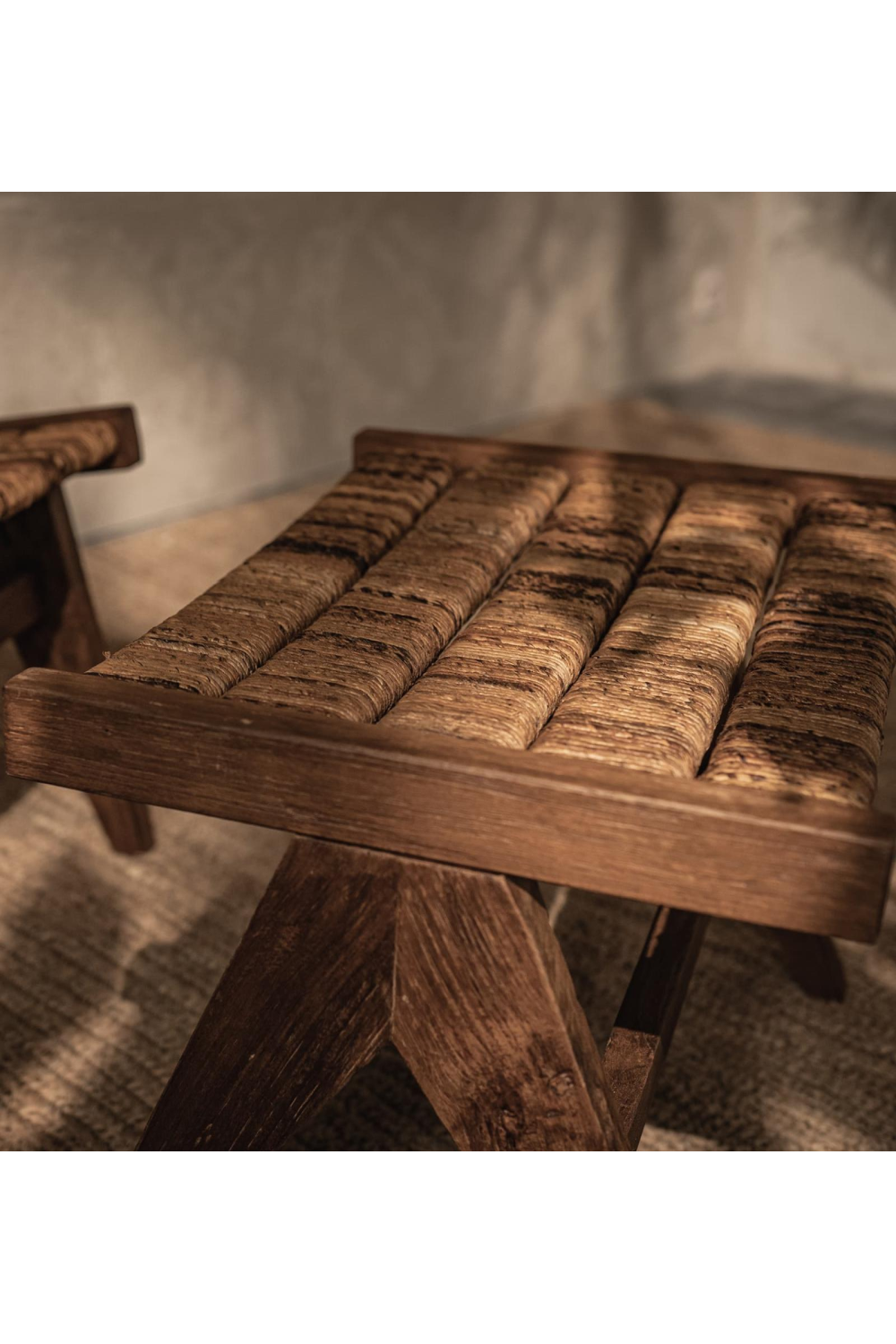 Abaca Weave Foot Stool | dBodhi Caterpillar Brawny | OROA.com