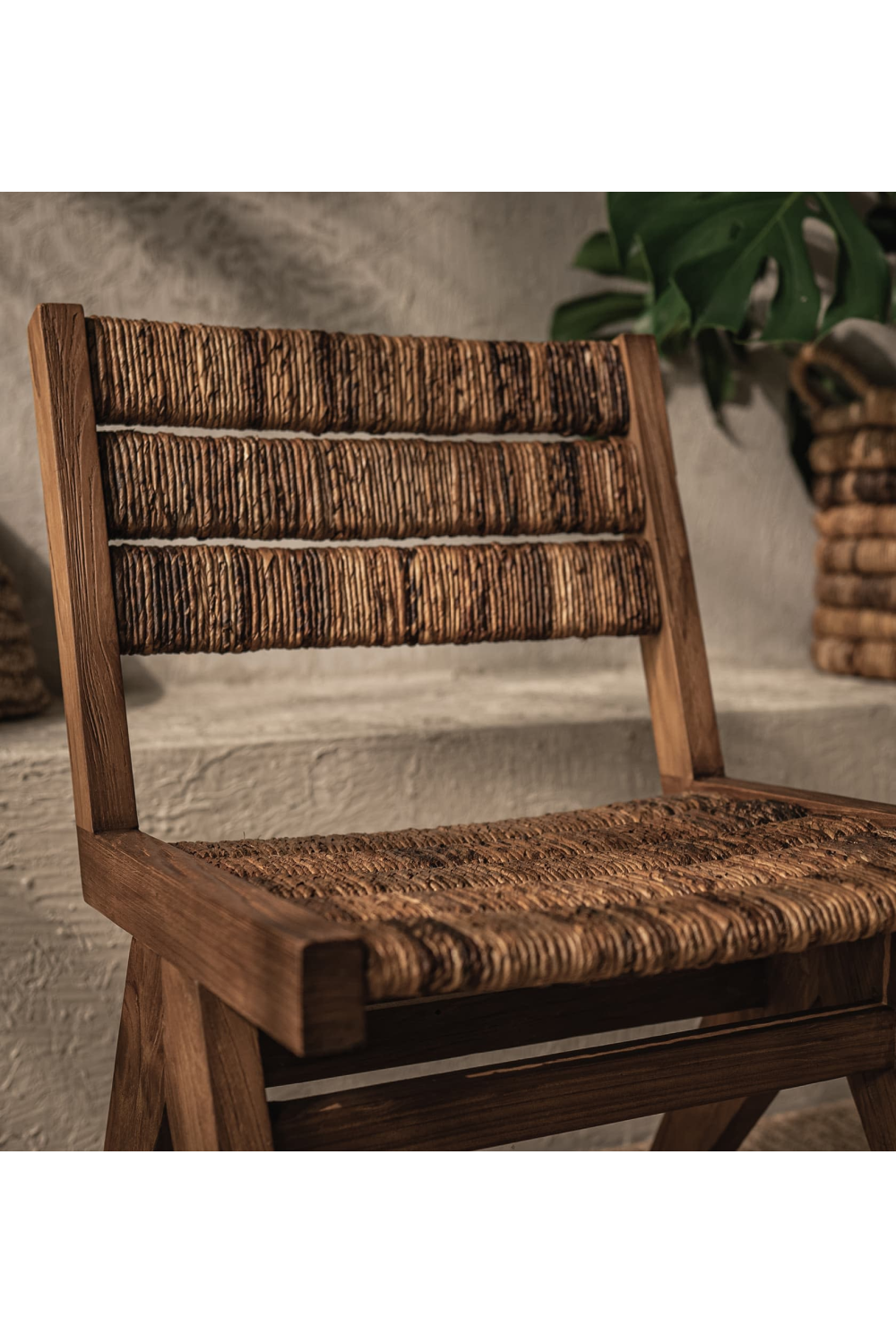 Wood Framed Abaca Dining Chair | dBodhi Brawny | OROA.com