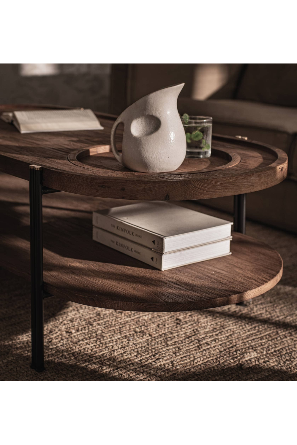 Oval Wooden Double Top Coffee Table | dBodhi Coco | OROA.com