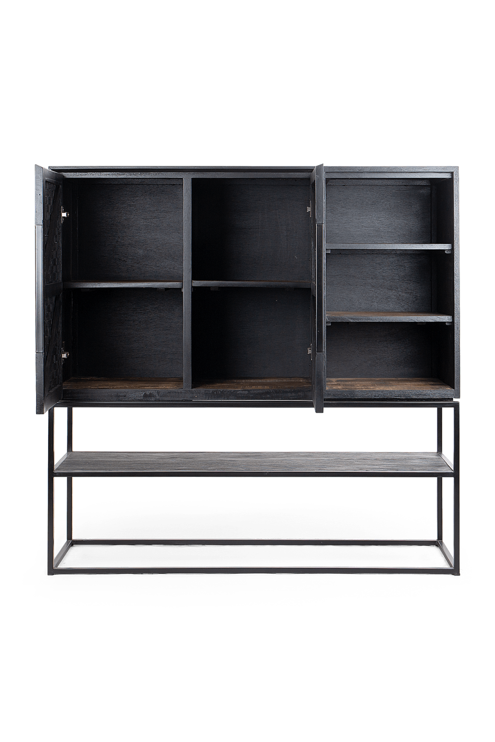 Charcoal Wooden 3-Shelf Cabinet | dBodhi Karma | OROA.com