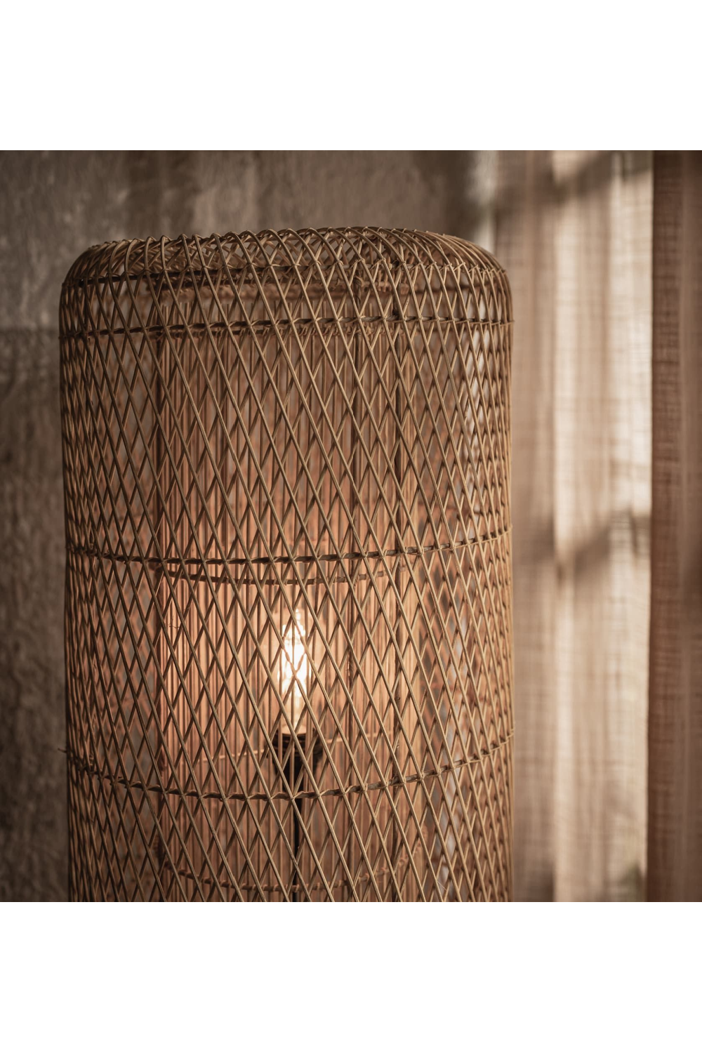 Rattan Mesh Structure Floor Lamp | dBodhi Chunk | OROA.com