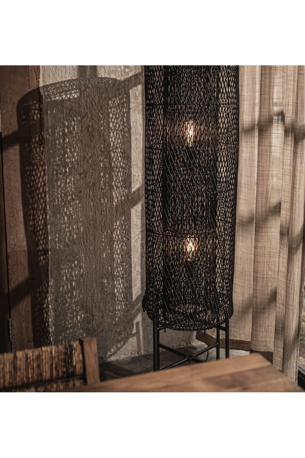 Rattan Mesh Structure Floor Lamp | dBodhi Chunk | OROA.com