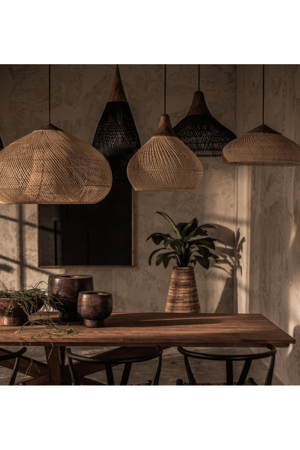 Braided Rattan Hanging Lamp | dBodhi Drum | OROA.com