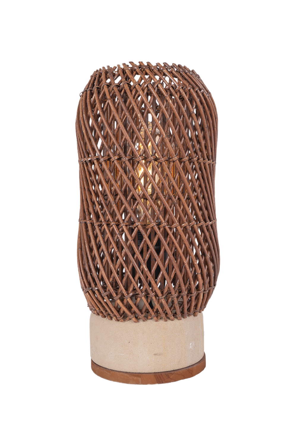 Brown Rattan Cylindrical Table Lamp | dBodhi Pole | OROA.com